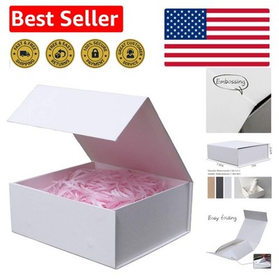 Foldable Gift Box for Weddings & Birthdays - 7.8x7x3.1 Inches
