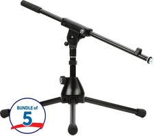 K M 25910 Extra Low Microphone Stand - Black 5-pack 