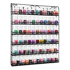 AMT 6 Tier Metal Nail Polish Racks for The Wall, Up to 132 Bottles, Clear Qua...