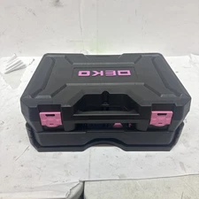 Pink Tool Kit Box Drill Set:DEKOPRO Home Mechanic Toolbox with 12V Power 