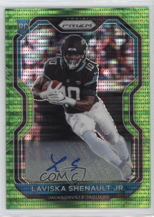 2020 Panini Prizm Neon Green Pulsar Laviska Shenault Jr #350 Rookie Auto RC 10nl