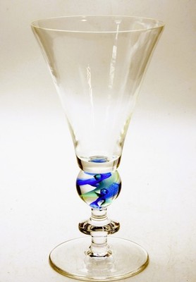 Teign Valley Glas - Kunstglas Weinkelch - Doppelhelix Glas Marmor Knop