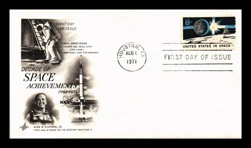 DR JIM STAMPS US COVER DECADE OF SPACE ACHIEVEMENTS FDC ARMSTRONG SHEPARD