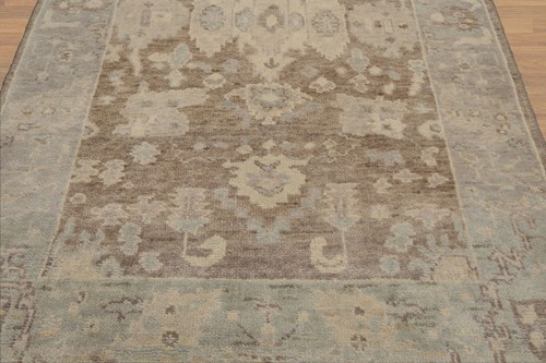 3'x5' Hand-Knotted 100% Wool Oushak Traditional Oriental Area Rug Brown, Slate - Picture 3 of 6