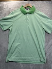 Vineyard Vines Polo Shirt Mens L Green Golf Performance Casual Whale Striped