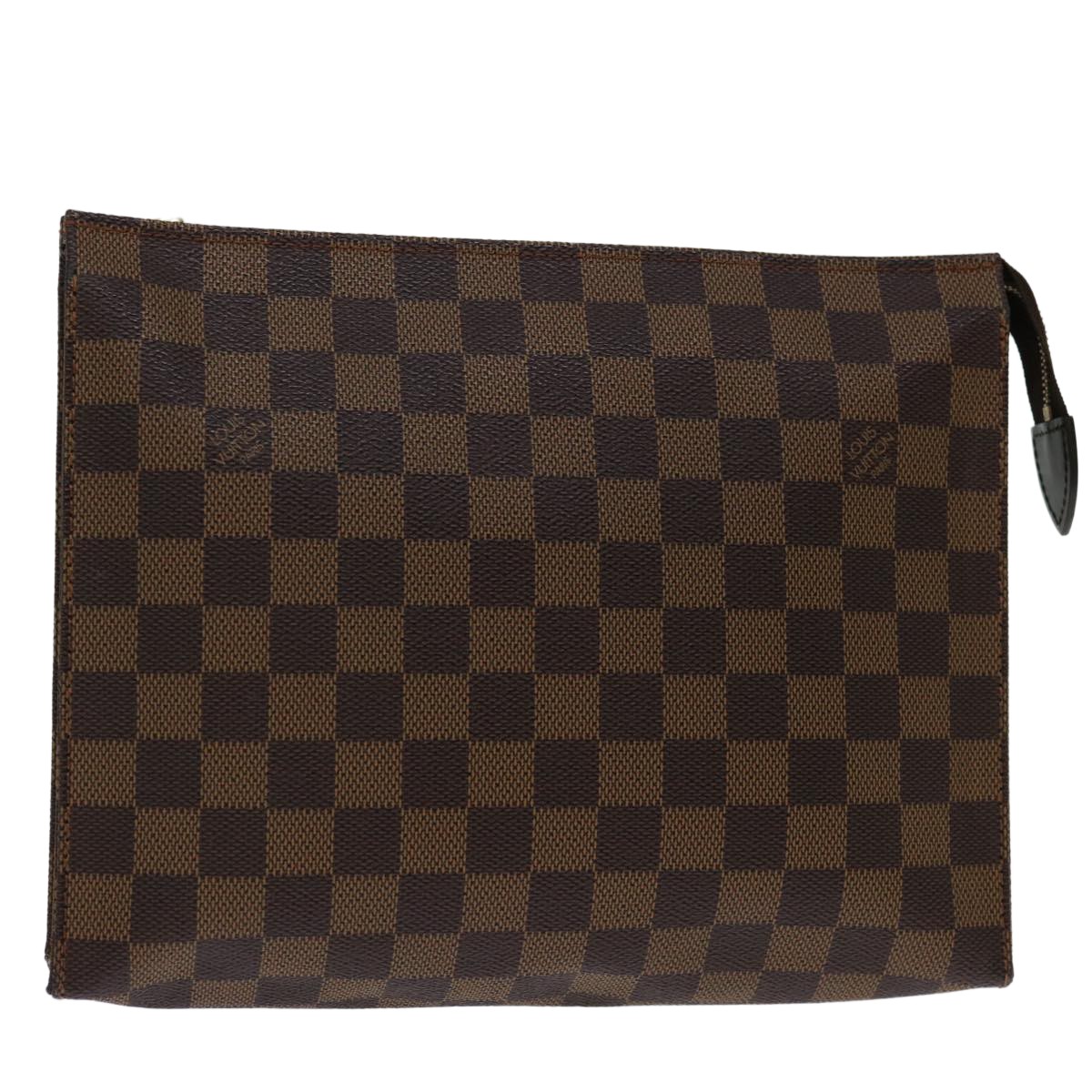 Louis Vuitton ダルメシアンポーチ LOUIS VUITTON Damier Ebene Poche Toilette 26 Pouch N47543 LV Auth