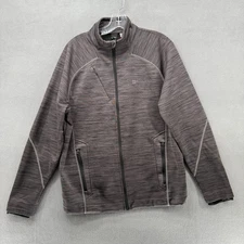 North End Sport Fleece Jacket Mens Medium Gray Flux Mélange Bonded Microsoft
