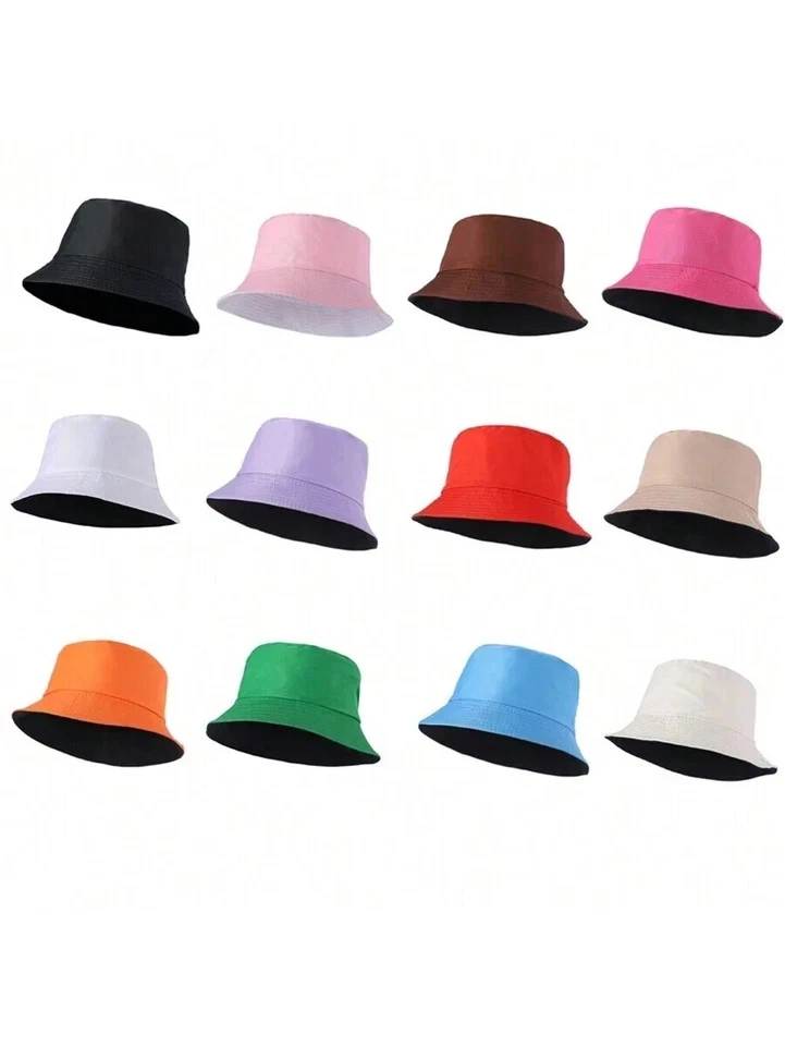 100% Cotton Adults Bucket Hat Summer Fishing Beach Festival Sun Cap One Size 1Pc