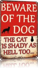 Beware Of The Dog Aluminum Tin Metal Signs Home D cor 8x12