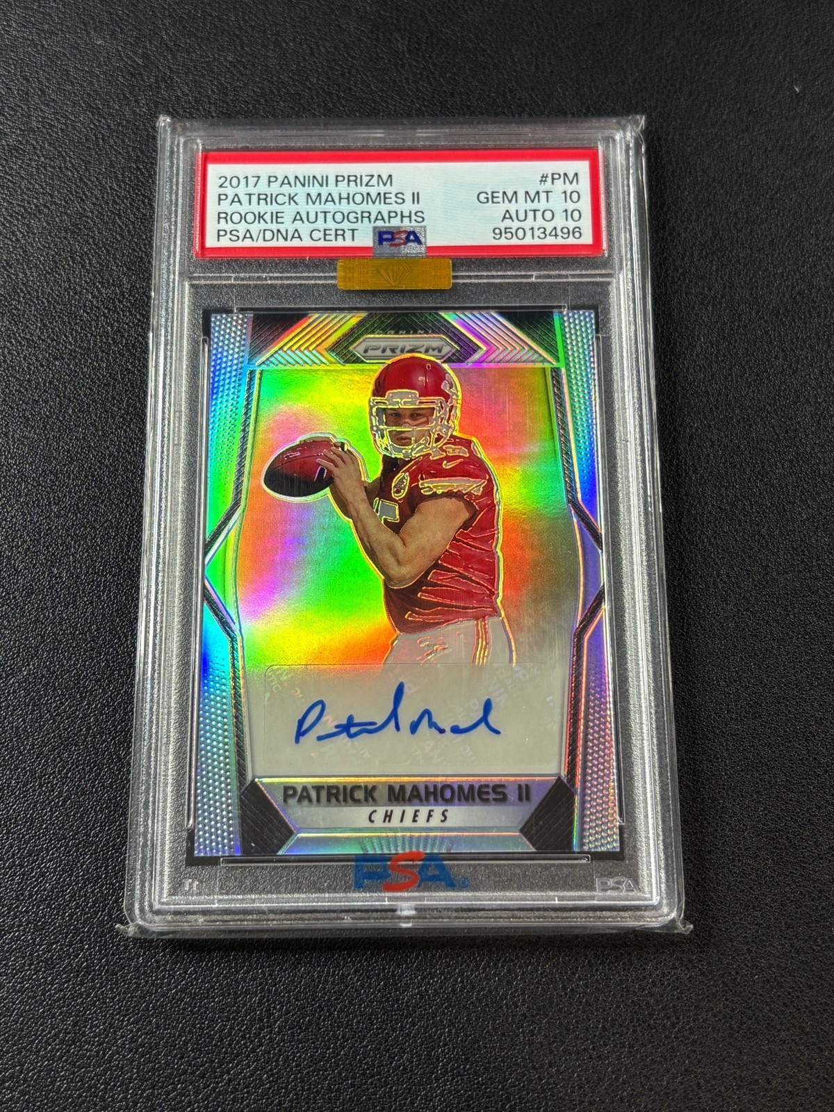 PATRICK MAHOMES PSA 10/10 2017 PANINI PRIZM ROOKIE RC AUTO MBA GOLD STICKER