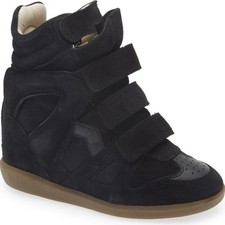 NWOB Isabel Marant Bekett Hidden Wedge High Top Sneakers in Black