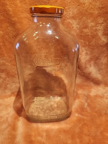 Vintage Kraft Orange Juice Bottle with Lid 64 oz. Water or Tea for Refrigerator - Picture 2 of 8