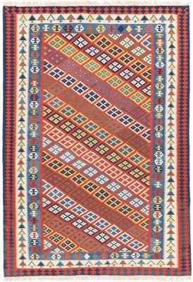 Kelim Kashkouli Teppich 205x293 cm handgewebt Wolle Persien Unikat Neu
