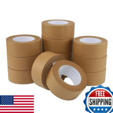 Lichamp Kraft Packing Tape 2"x55yd Gummed Shipping Tape 7mil 12 Rolls