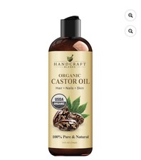Handcraft Organic Castor Oil for Hair Growth, Eyelashes and Eyebrows - 100 Pure
