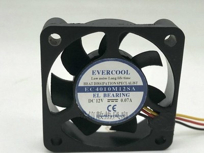 1 PCS  EVERCOOL  Fan  EC4010M12SA 4010  4cm CPU Fan 12V 0.07A  3  Pin #hj