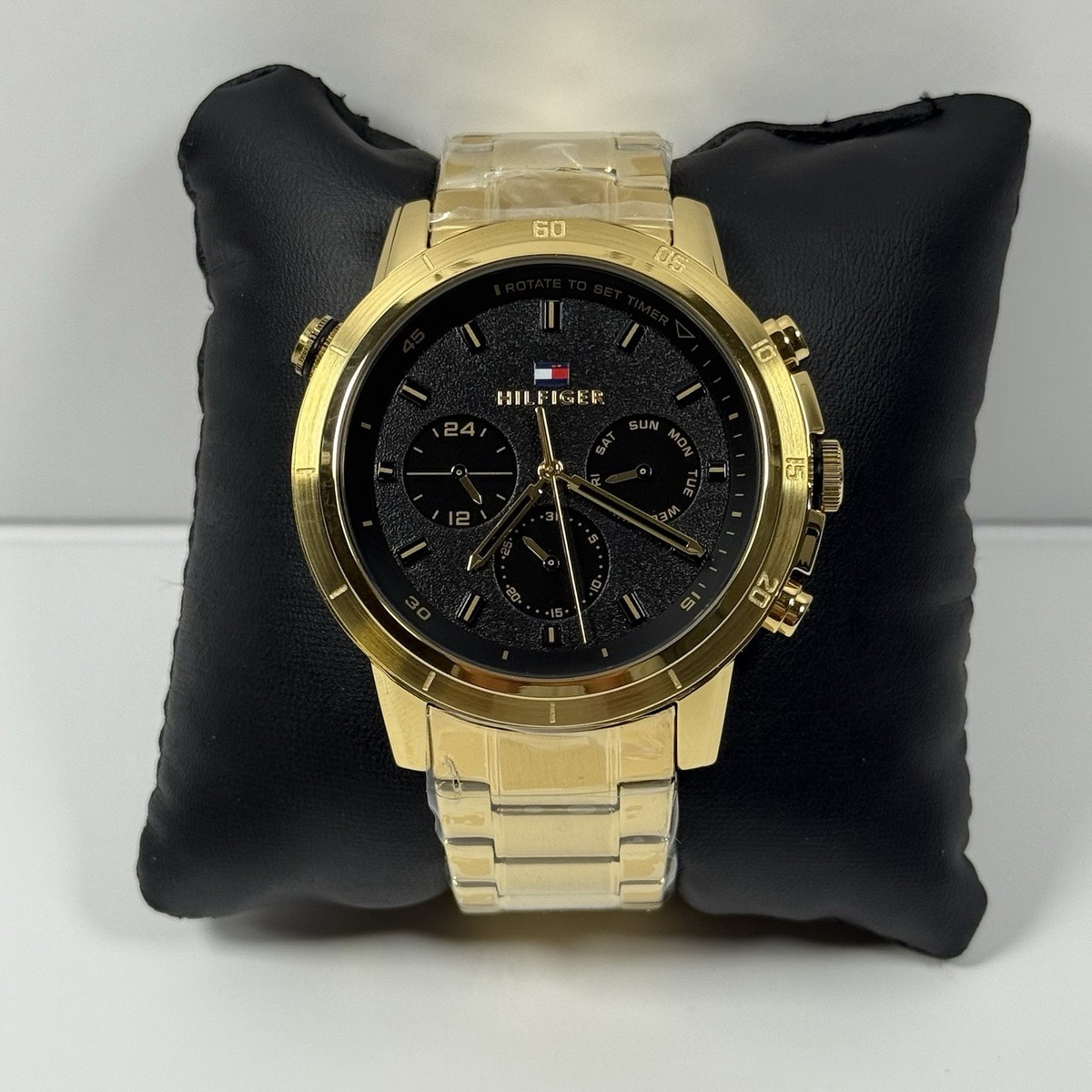 New-Tommy Hilfiger Troy 1792109 Multifunctional Black Dial 