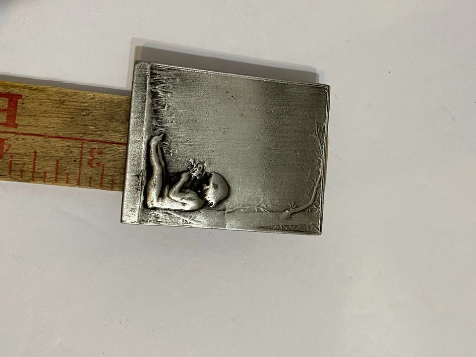 BERGAMOTA LATÓN FUNCIONA VINTAGE NIÑA BAJO ÁRBOL HEBILLA CINTURÓN Foto 4 de 4