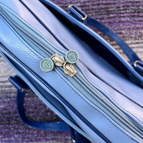Vintage Roxy Travel Bag Luggage Blue Hawaiian PVC Surf - Picture 14 of 15
