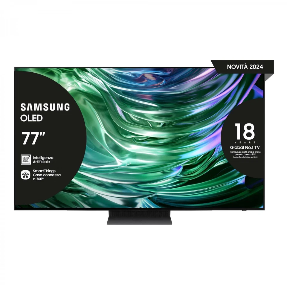 Samsung Smart TV 77" 4K UHD OLED Tizen Classe F Dolby Atmos Nero QE77S90DAEXZT - Immagine 2 di 4