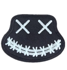 GLOW IN THE DARK - XX FACE - EMBROIDERED IRON-ON/SEW-ON PATCHES