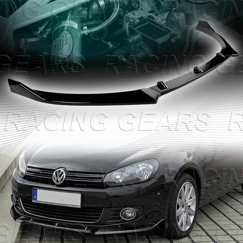 FIT 2010-2013 VOLKSWAGEN GOLF 6 PAINTED BLACK FRONT BUMPER BODY KIT SPOILER LIP