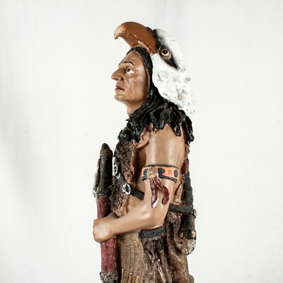 #ad #ad Native American Lakota Tribe Chief Getting War Vintage Figurine Statue Sculpture $299.60