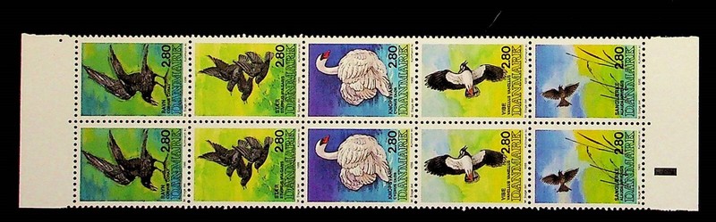 DENMARK Sc 823 NH BOOKLET PANE OF 1986 - BIRDS - Sc$21 - (DL24)