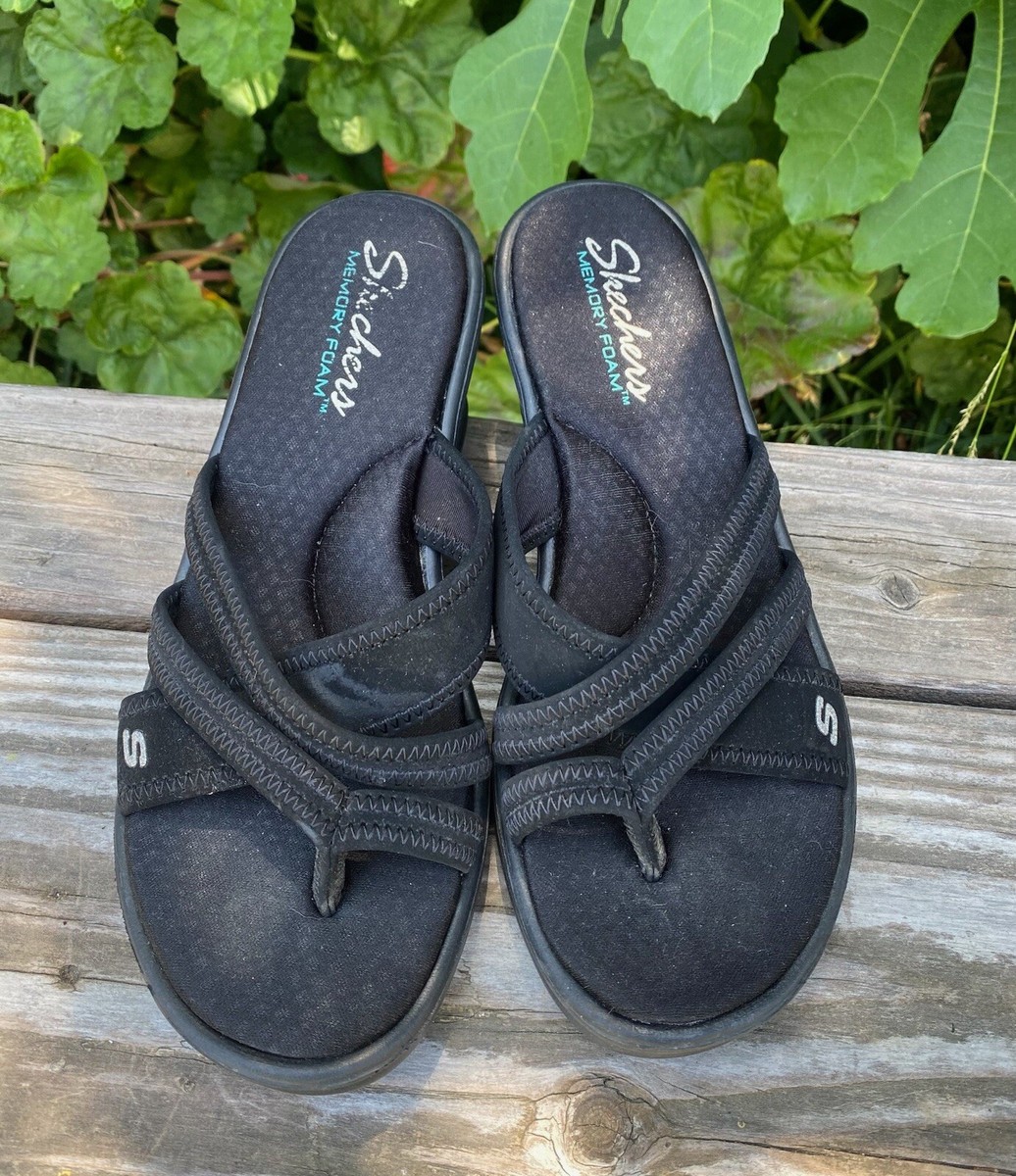 Flip Flops Skechers Wedges Memory Foam Skechers Womens Size Memory - Main Image