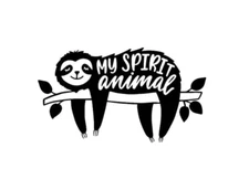 Sloth is My Spirit Animal - Black Vinyl Graphic Car Truck Windows Decal Sticker