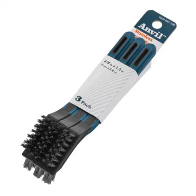 NEW Mini Brush Set with Stainless Steel Bristles 3-Pack for Cleaning & Detailing