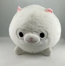 Takashoji Llama alpaca XL 14” Round Fuzzy Soft Pillow Plush Round 1 Japan