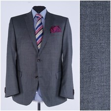Mens Zigzag Blazer 44R UK Size CARL GROSS Grey Wool Sport Coat Jacket