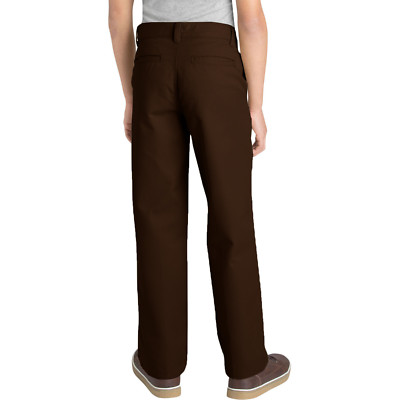 Dickies Boys Brown Pants Flat Front 56562-BRW School Uniform Sizes