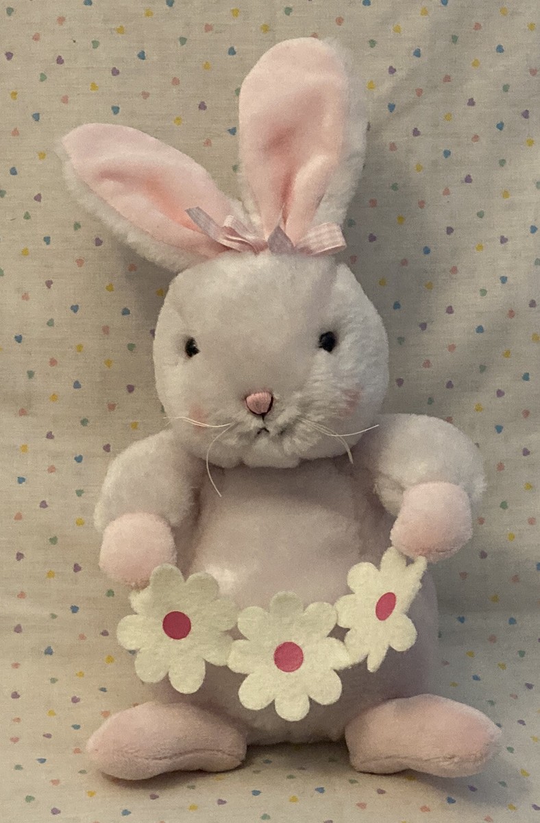 Bunnies by the Bay 2004 Pink Bunny Rabbit Flower Garland Stuffed