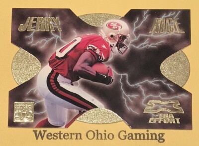 Proline Jerry Rice 1998 Pro Line DC 3 Jerry Rice #XE19 X-Tra Effort Die-Cut #0413/1000 ...