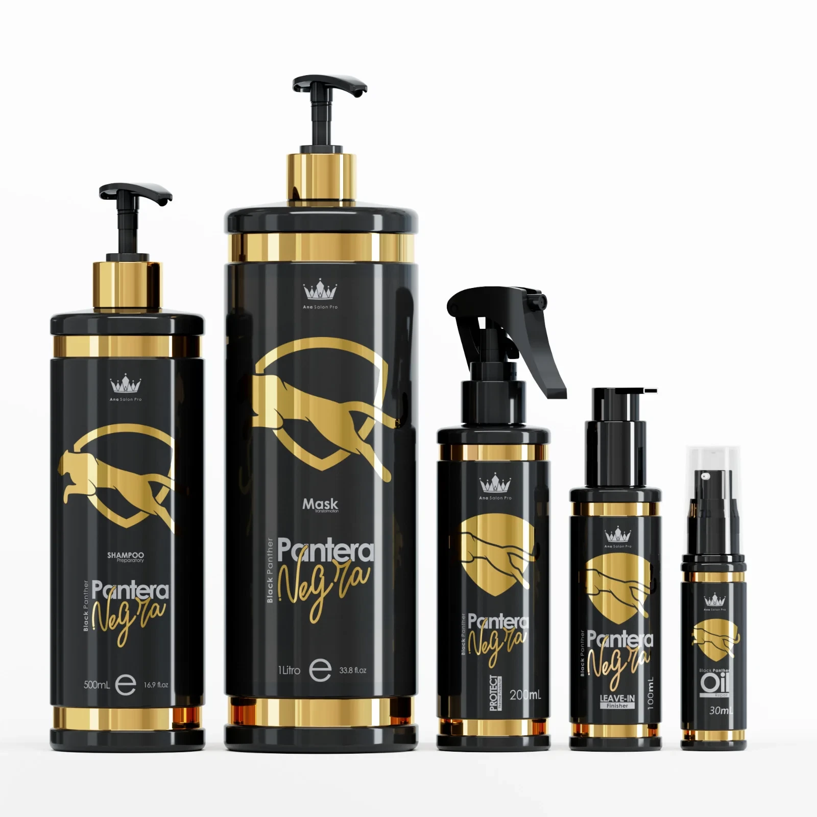 PUMA Pantera Nera Ana Paula Carvalho Pantera Nera Cheratina Brasiliana SET 5 articoli oro