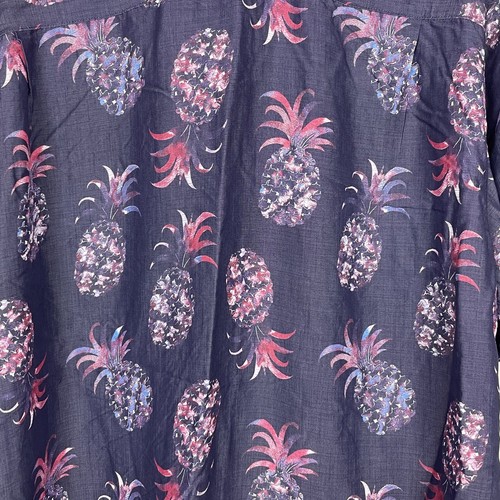 Caribbean Pineapple Blue Resort Camp Shirt Big & Tall 2XB Short Sleeve - Picture 10 of 10