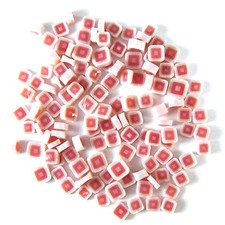Pink  White Square Murrine SQ06 Millefiori COE 90 Glacial Art Glass Supplies