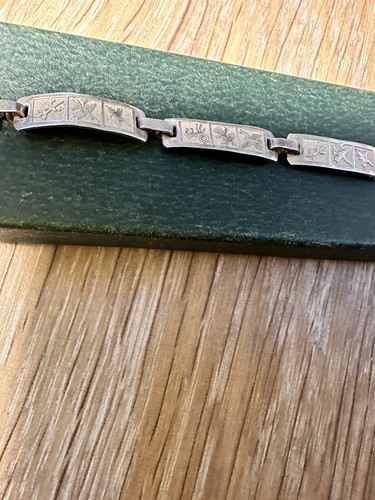 Vintage 950 18k Silver Nazca Peru Panel Bracelet - Picture 11 of 14