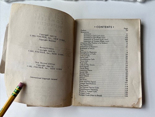 Instructive Manual for Field Trumpet and Drum V F Safranek 1918, Rev. 1942 Bugle - Foto 8 di 15