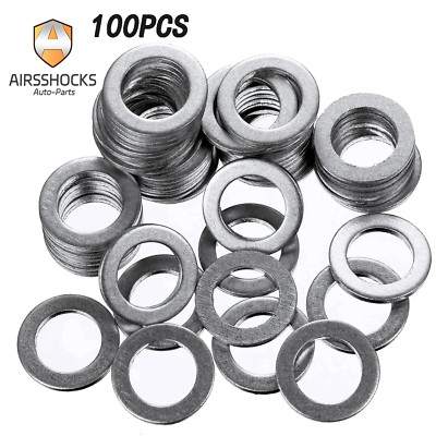 100x 14MM 94109-14000 FOR HONDA/ACURA OIL DRAIN PLUG CRUSH WASHERS Aluminum