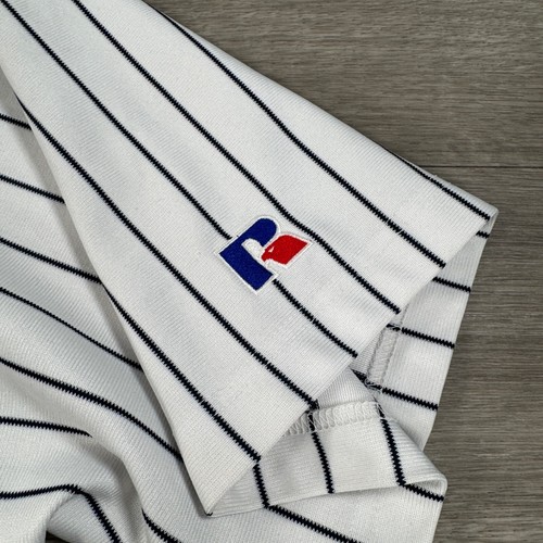 VTG Russell New York Yankees Jersey 2XL XXL White Blue Baseball 90s - 第 8/9 張圖片