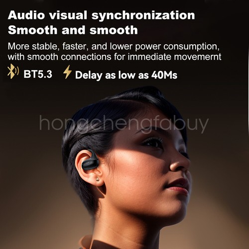 Bluetooth 5.3 Wireless Earpiece Headphones Earbuds Handsfree Headset Open Ear - Zdjęcie 10 z 27