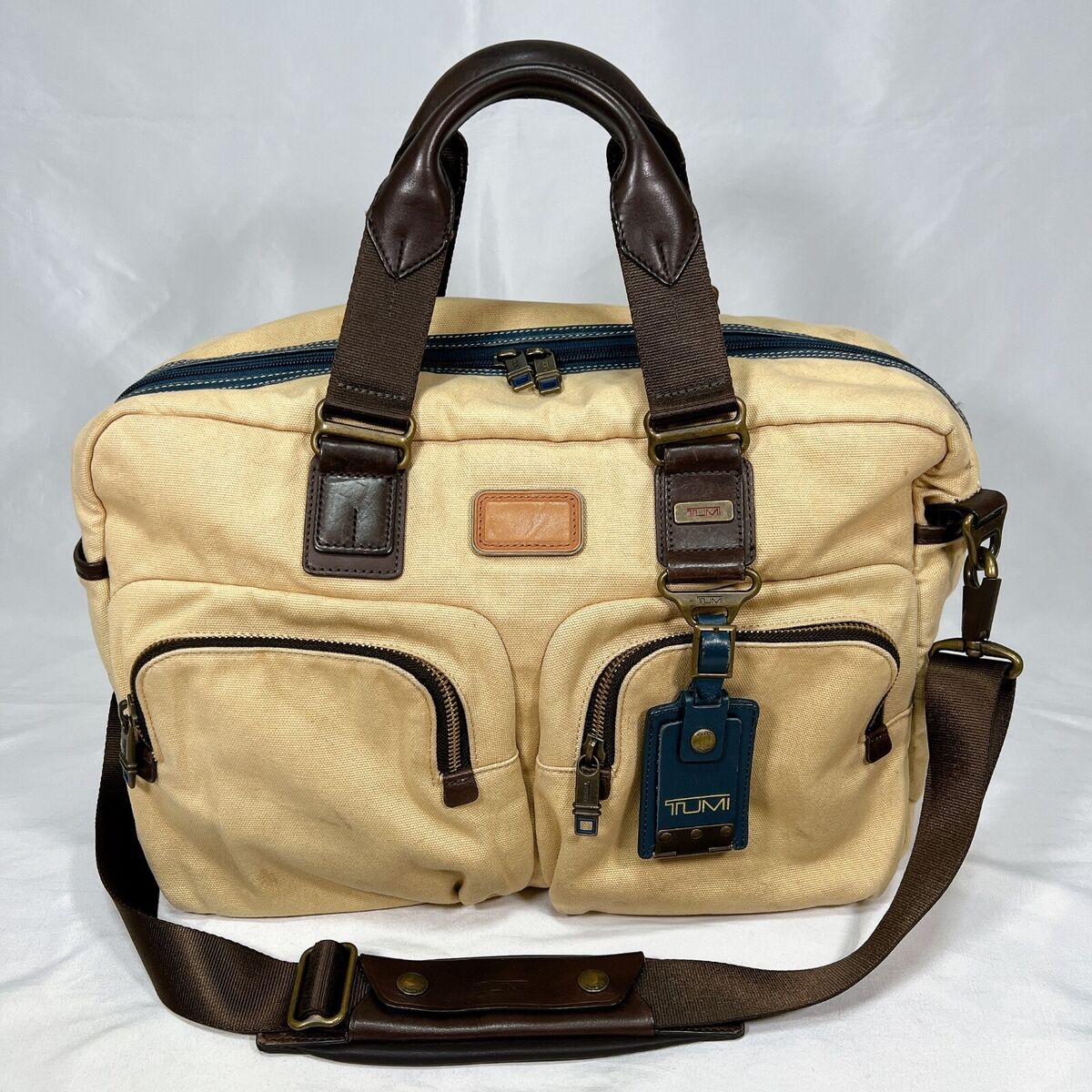 TUMI 22340SNH ALPHA BRAVO Briefcase beige business cotton TUMI 22340SNH ALPHA BRAVO Briefcase beige business cotton
