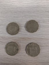 Set of 4 Three Pence Coins - 1960-1966