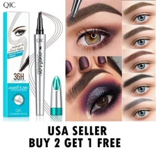 Liquid 4-Claw Eyebrow Pencil Ink Pen Stamp Gel Brush Microblading Tattoo