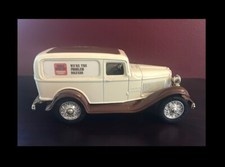 1980s VINTAGE ERTL REPLICA 1932 FORD DELIVERY VAN BANK W/ WORKING KEY SEE SCAN