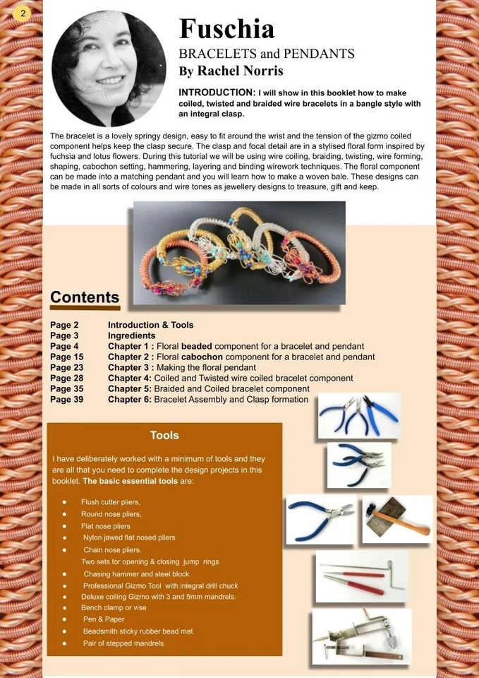 Fuchsia Bracelet Tutorial Booklet by Rachel Norris Jewellerymaking - Image 2 of 2