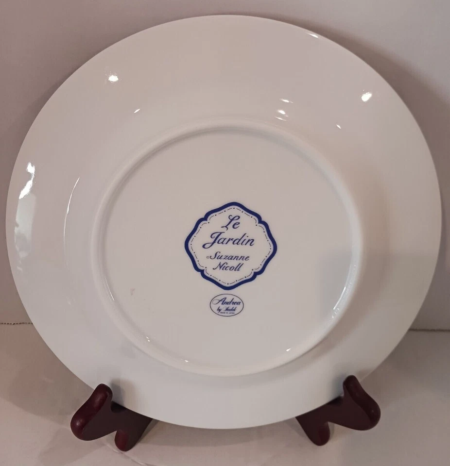 Plato de porcelana Andrea by Sadek Le Jardín Suzanne Nicoll 8" con ganso y floral Foto 4 de 4